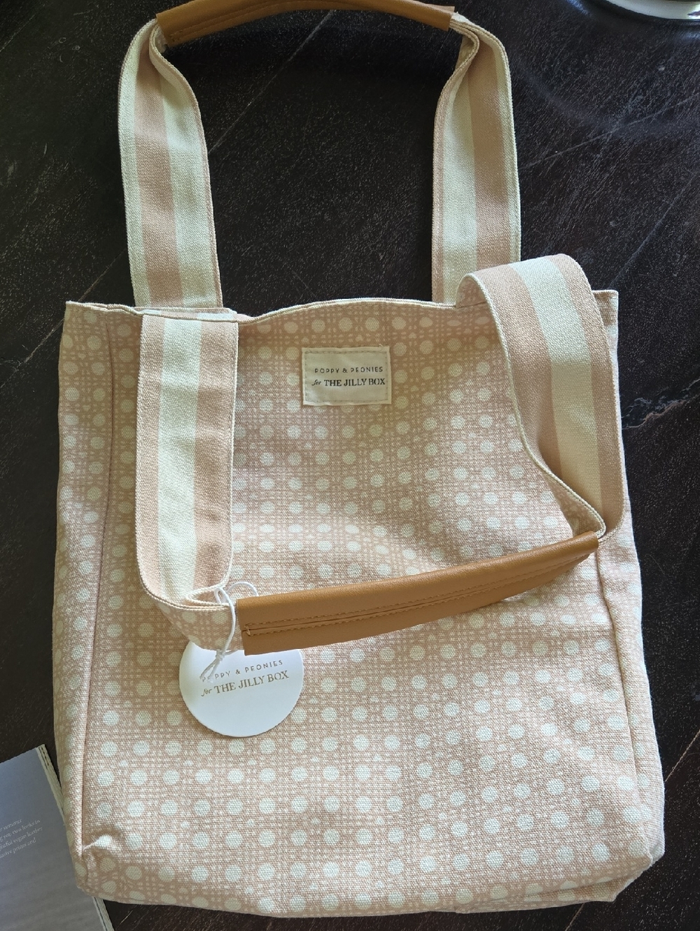 Jilly Box Poppy & Peonies Blush Pink Patterned Canvas Tote